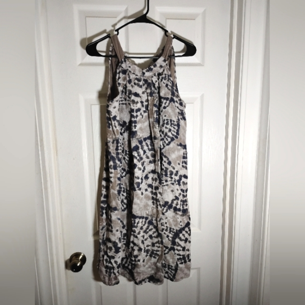 Linen Sleeveless Tie Dye Dress Bellambra Italy Medium